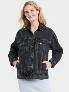Universal Thread Black Washed Denim Jean Jacket